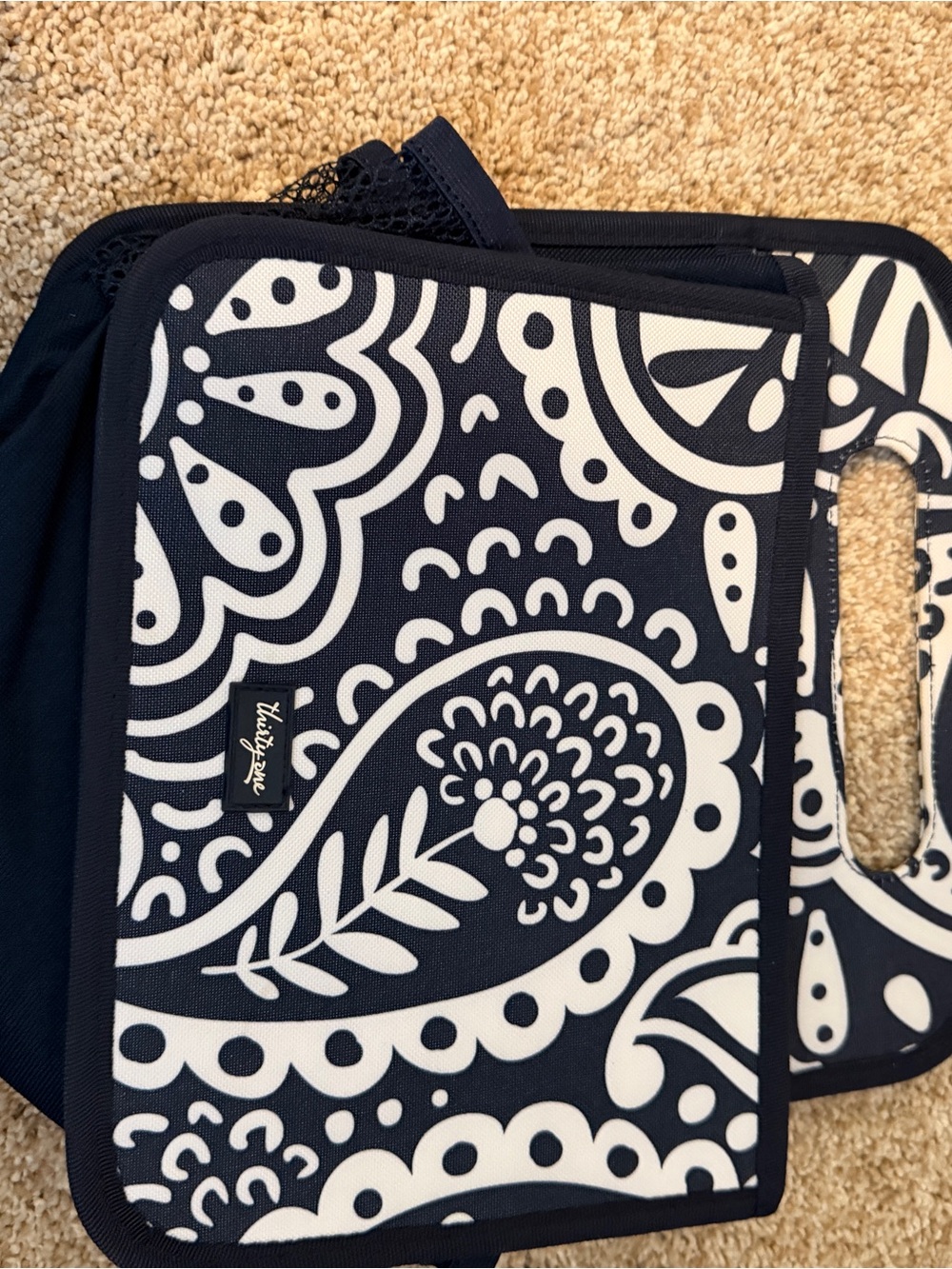 thirty-one Navy and White Paisley Tote Organizer